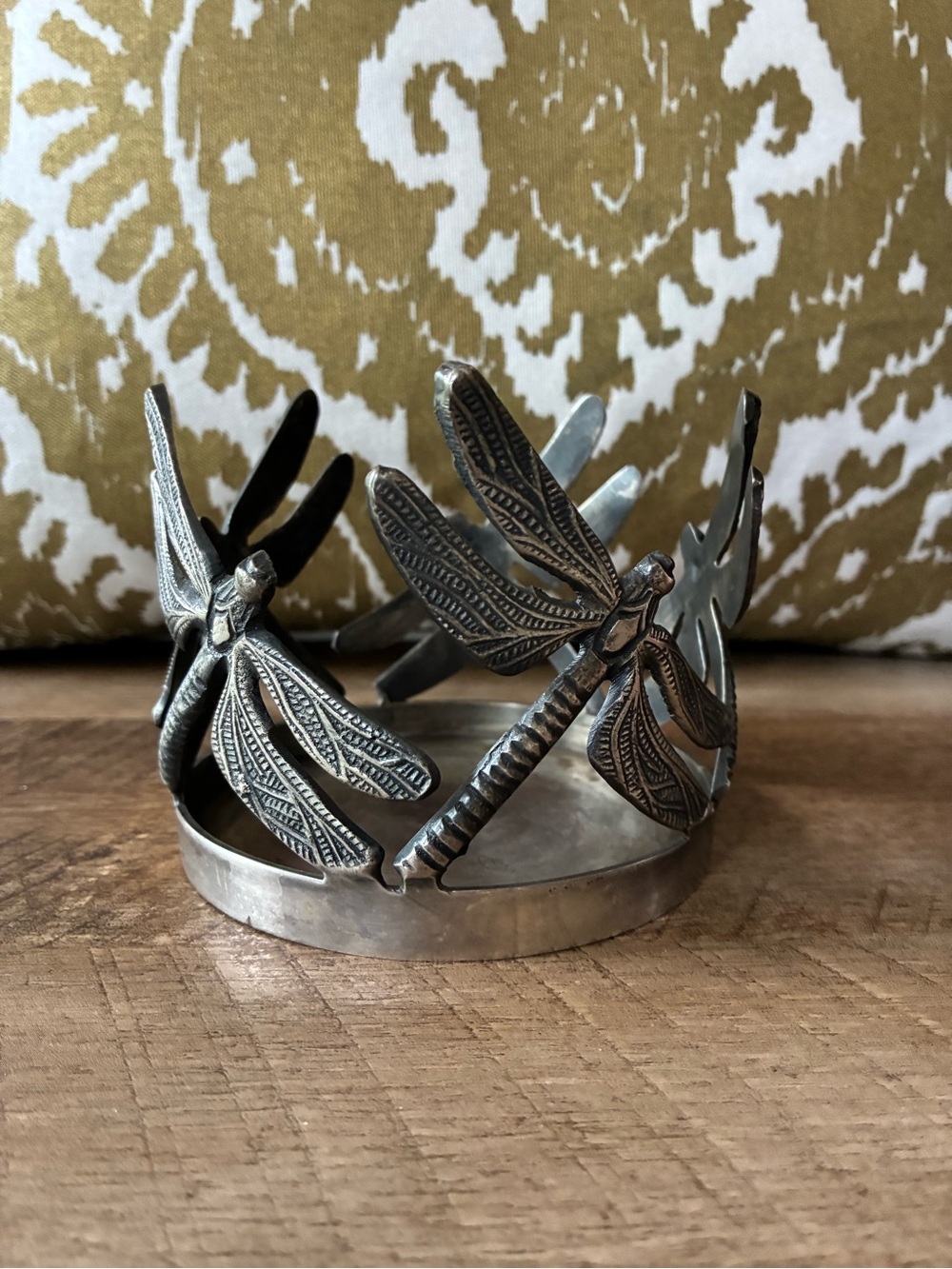 Vintage Dragonfly Large Candle Holder